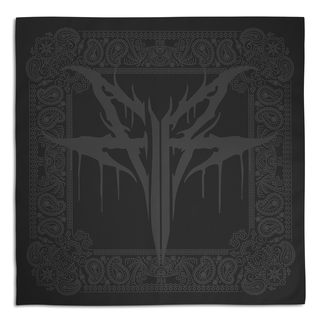 A classic black bandana with the Falling in Reverse logo