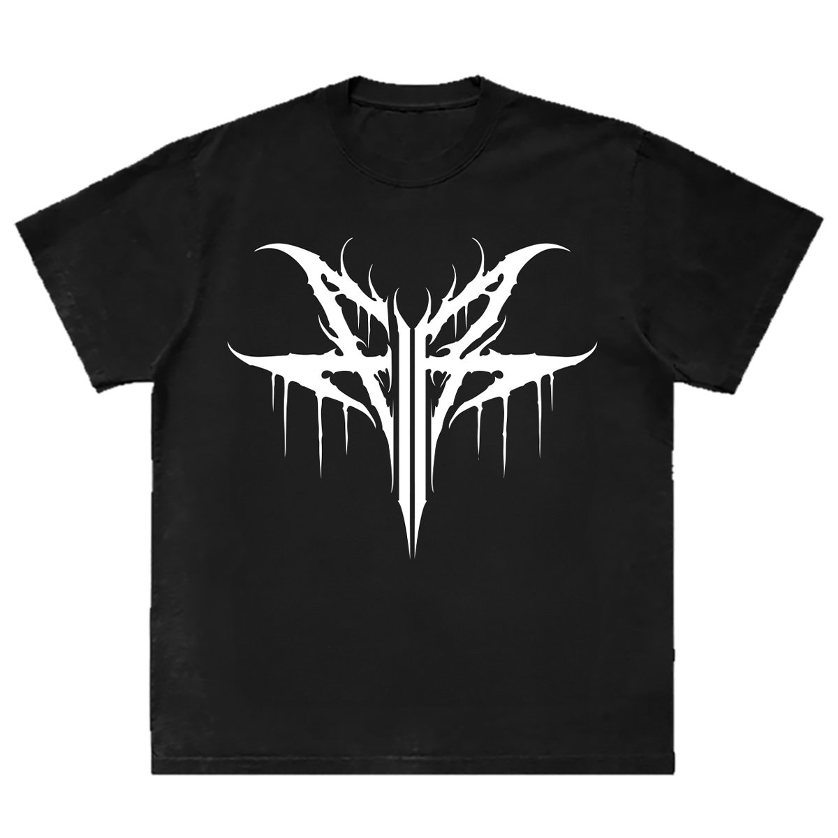 A black cotton tee with custom artwork from Falling in Reverse.