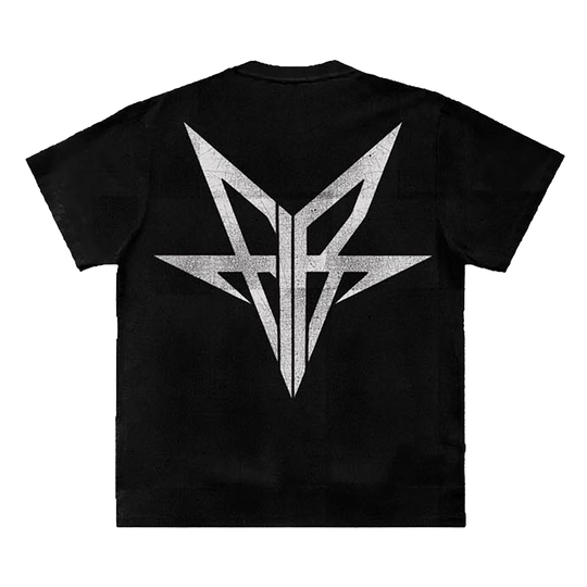 A classic black cotton tee shirt with custom Falling in Reverse artwork on the front and Falling in Reverse logo on the back.