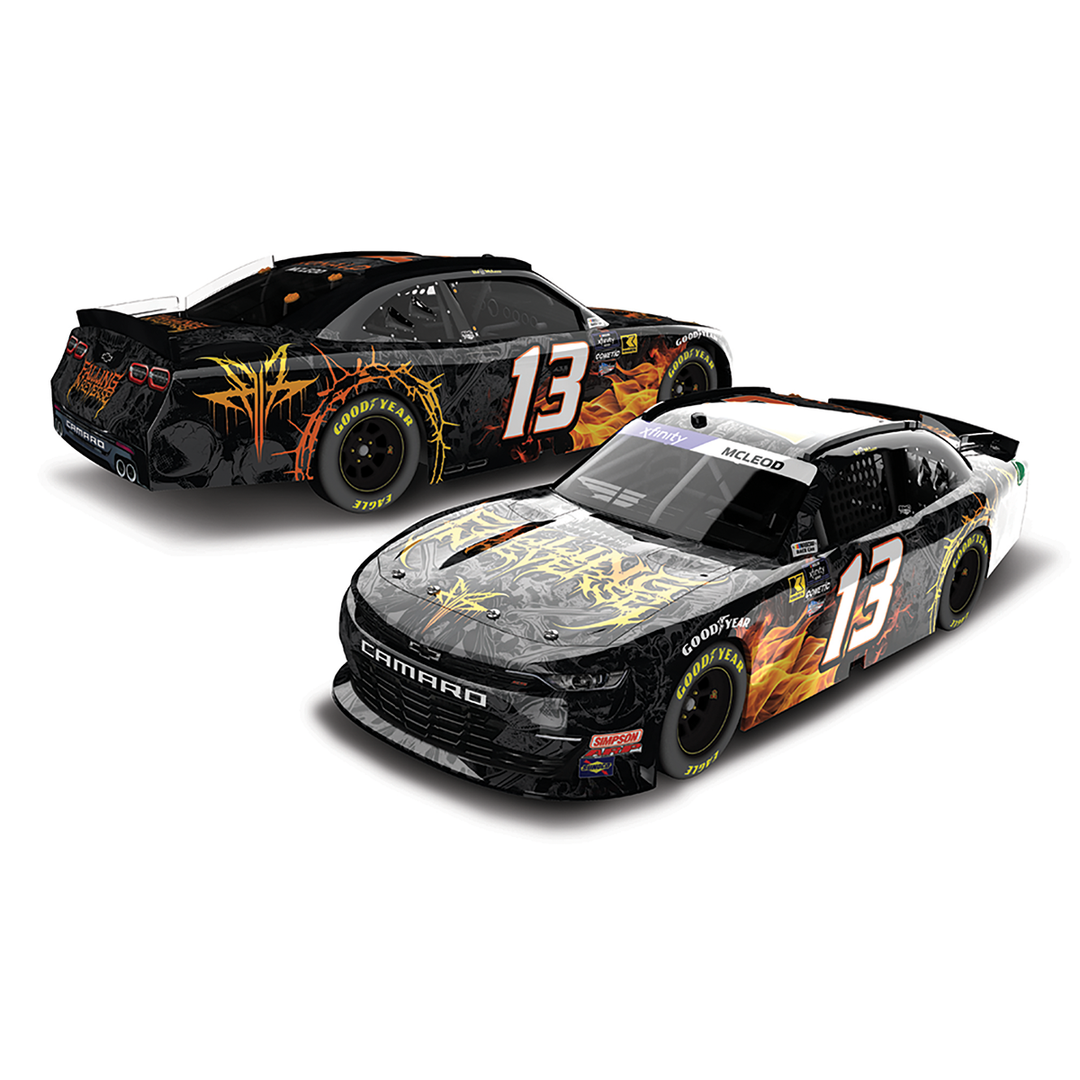 A falling in reverse themed miniature race car.